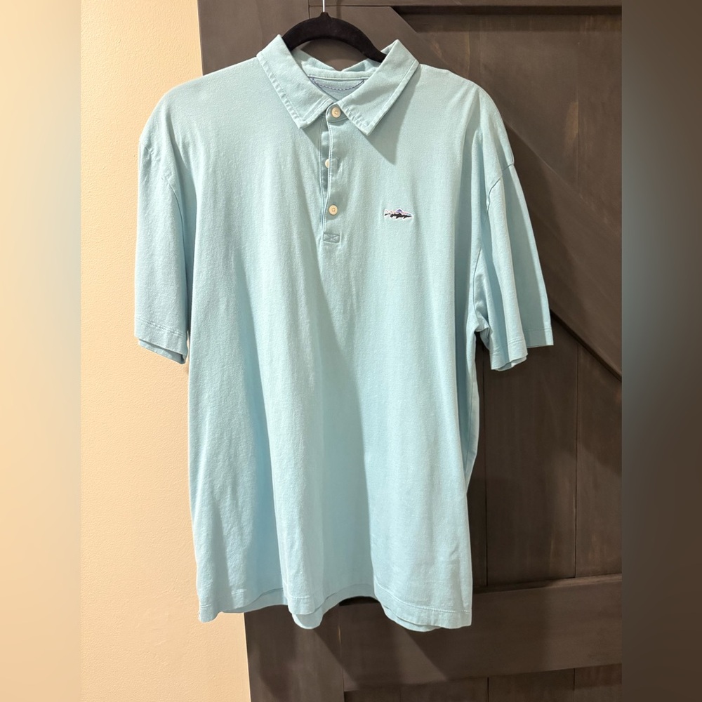 Patagonia Fitz Roy polo teal color size Large